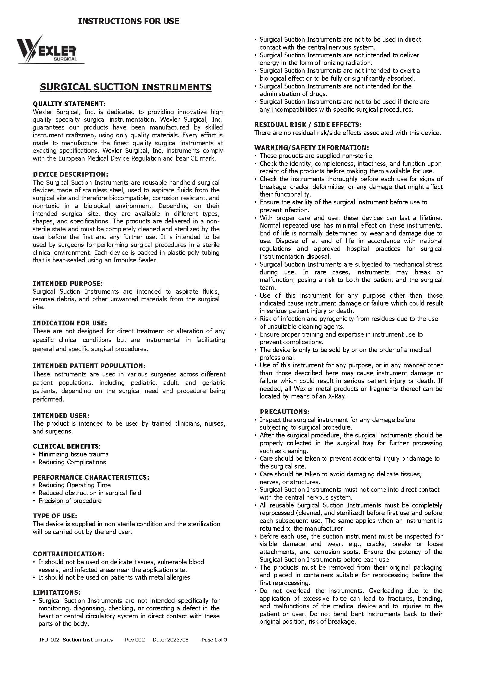 IFU 102 - Suction Instruments